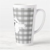 Tasse Latte Gris Buffalo Plaid Farm Cow LatMug (Droite)