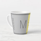 Tasse Latte gris jaune | Moderne | Motivation | MONOGRAMME (Angle gauche)
