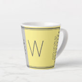 Tasse Latte gris jaune | Moderne | Motivation | MONOGRAMME (Angle droit)