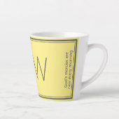 Tasse Latte gris jaune | Moderne | Motivation | MONOGRAMME (Droite)