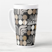 Tasse Latte Gris Noir Bohème (Angle gauche)