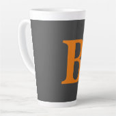 Tasse Latte Gris orange moderne monogrammed professionnel (Angle gauche)