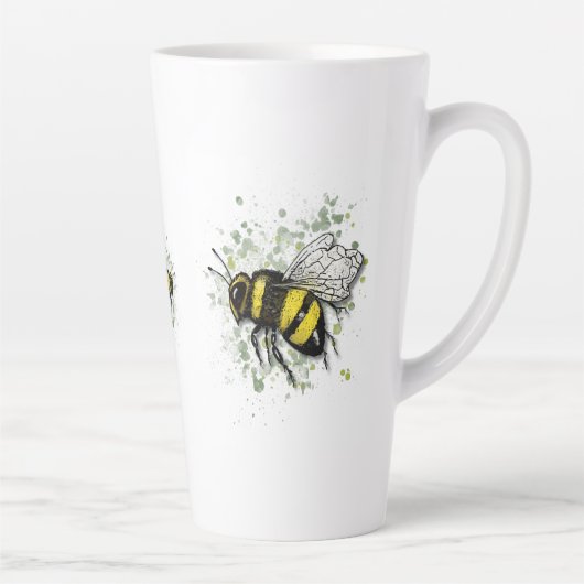 Tasse Latte Gros Bourdon Beau, Dessin Numérique (Droite)