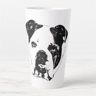 Tasse Latte Gros plan de Bulldog Noel