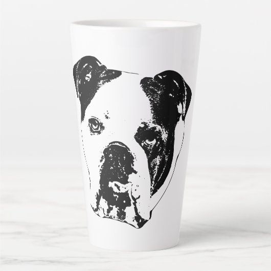 Tasse Latte Gros plan de Bulldog Noel (Devant)