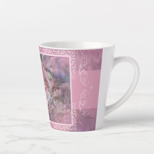 Tasse Latte Grosse pâte en latte rose (Droite)