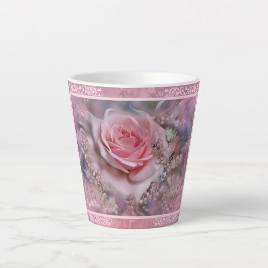 Tasse Latte Grosse pâte en latte rose (Devant)