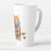 Tasse Latte Grumpy Orange Cat in Rain (Angle droit)