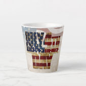 Tasse Latte Grunge USA juillet 4 Juillet Indépendance Graphiqu (Devant)