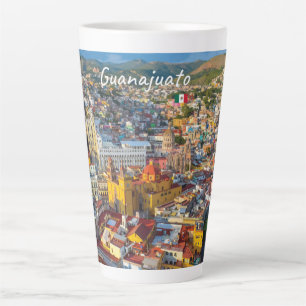 Tasse Latte Guanajuato, Mexique - Grande vue citadine colorée