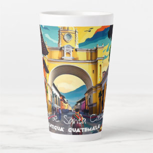 Tasse Latte Guatémala Voyage Vintage Rétro Poster Ensemble d'A