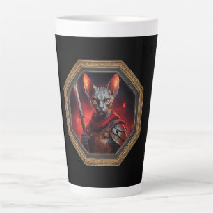 Tasse Latte Guerrier Chat Sphinx Fantastique Dans Un Cadre