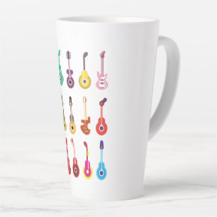 Tasse Latte Guitares colorées