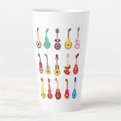 Tasse Latte Guitares colorées (Devant)