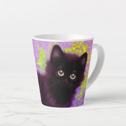 Tasse Latte Gustav Klimt Black Kitten (Angle droit)