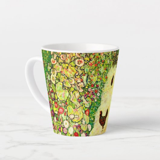 Tasse Latte Gustav Klimt Garden with Chickens (Angle gauche)