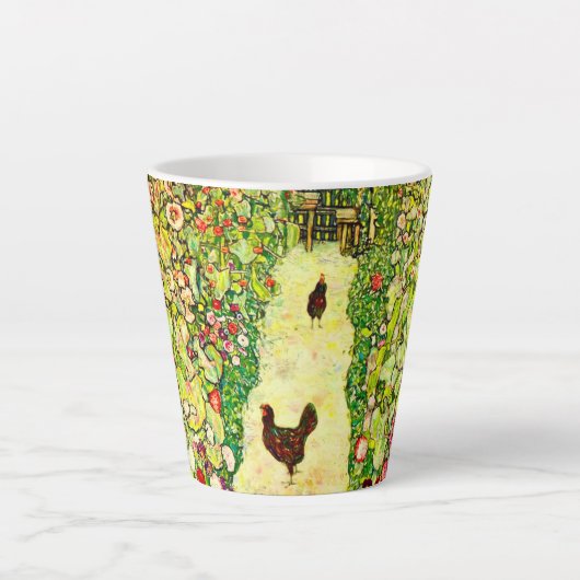 Tasse Latte Gustav Klimt Garden with Chickens (Devant)