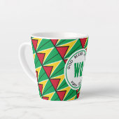 Tasse Latte GUYANA DRAPEAU Patriotique guyanais personnalisabl (Angle gauche)
