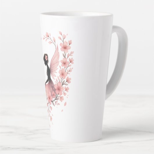 Tasse Latte Hada Rosa con Flores de Sakura (Angle droit)