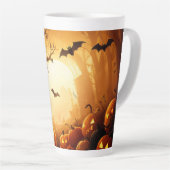 Tasse Latte Halloween/chauve-souris/Citrouille/automne (Angle droit)