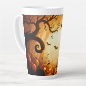 Tasse Latte Halloween/chauve-souris/Citrouille/automne (Angle gauche)