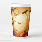 Tasse Latte Halloween/chauve-souris/Citrouille/automne (Devant)