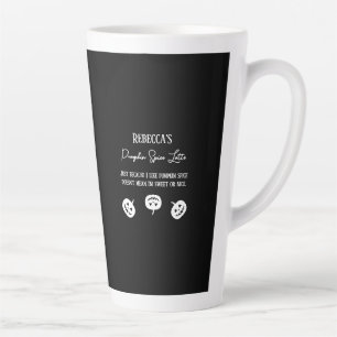 Tasse Latte Halloween Citrouille noir épice doux ou Nice