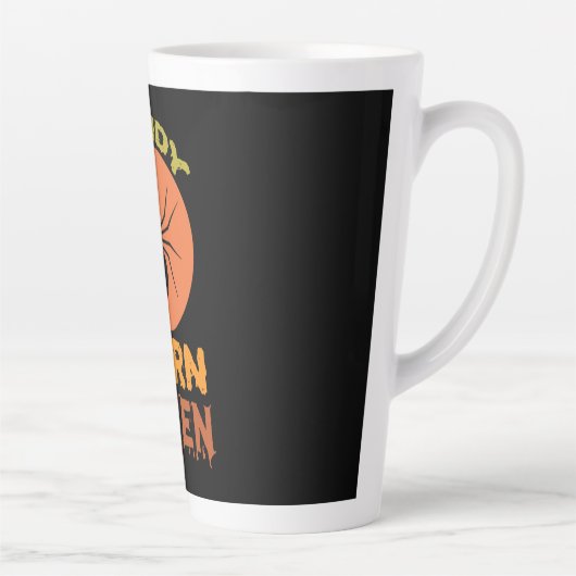 Tasse Latte Halloween Corn Corn Queen Anniversaire (Droite)