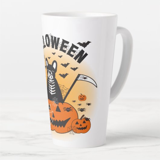 Tasse Latte Halloween Frenchie (Angle droit)