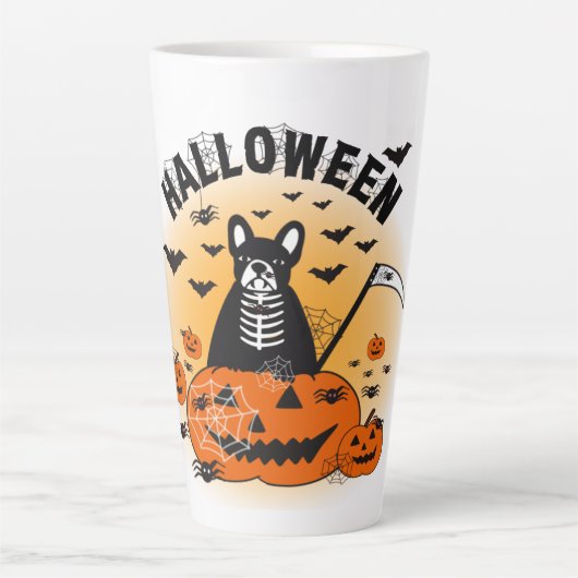 Tasse Latte Halloween Frenchie (Devant)