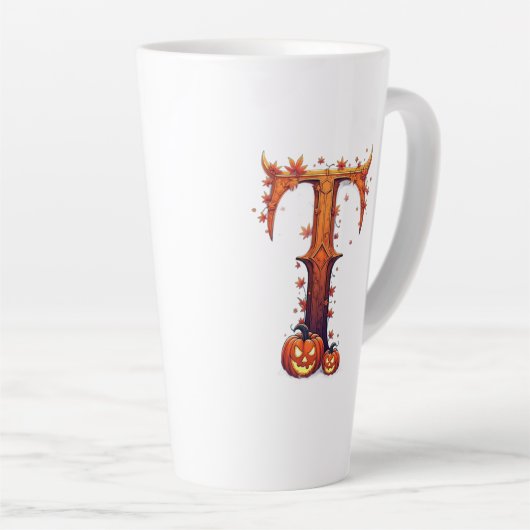 Tasse Latte Halloween MonogramT (Angle droit)