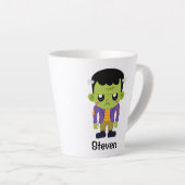 Tasse Latte Halloween monstre Frankenstein Green (Angle droit)