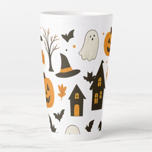 Tasse Latte Halloween Scary Motif - Éffrayant & Festif (Devant)
