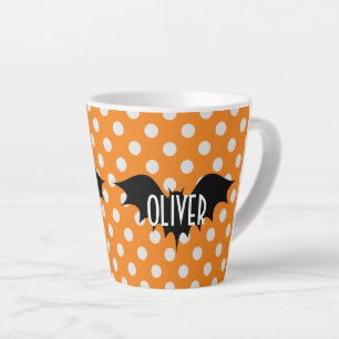 Tasse Latte Halloween tour personnalisée ou traiter monogramme