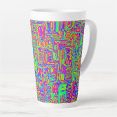 Tasse Latte Hand and Digitally Painted Pattern art 42 (Angle droit)