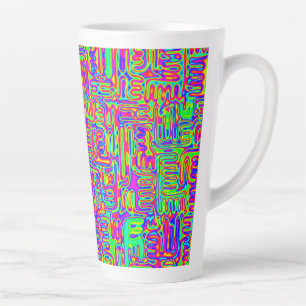Tasse Latte Hand and Digitally Painted Pattern art 42
