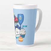 Tasse Latte Hanoukka Heureux - Dreidel - Star De David (Angle droit)