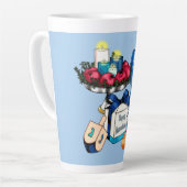 Tasse Latte Hanoukka Heureux - Dreidel - Star De David (Angle gauche)