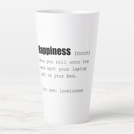 Tasse Latte Happiness Definition Drôle (Devant)