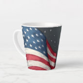 Tasse Latte Happy 4th of July Vintage Flag Illustration Art (Angle gauche)