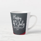 Tasse Latte Happy 4th of July Vintage Flag Illustration Art (Droite)