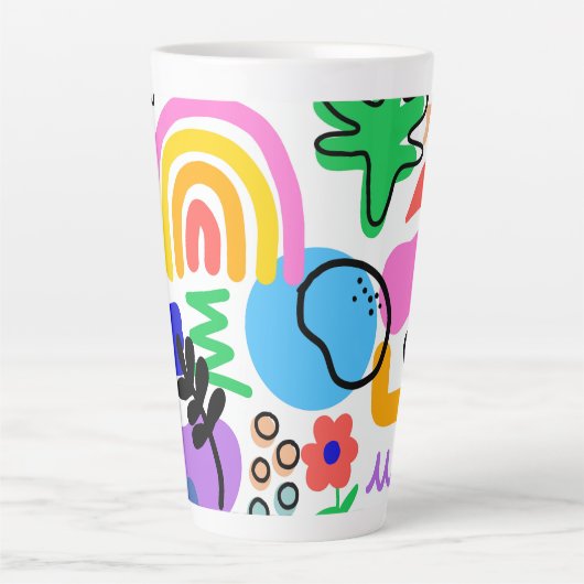 Tasse Latte Happy and colorful abstract designs (Devant)