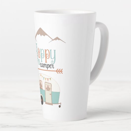 Tasse Latte Happy Camper Cute Retro RV (Angle droit)