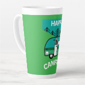 Tasse Latte Happy Campers | Caravaner | Camper Thlow Pillow Mu (Angle gauche)