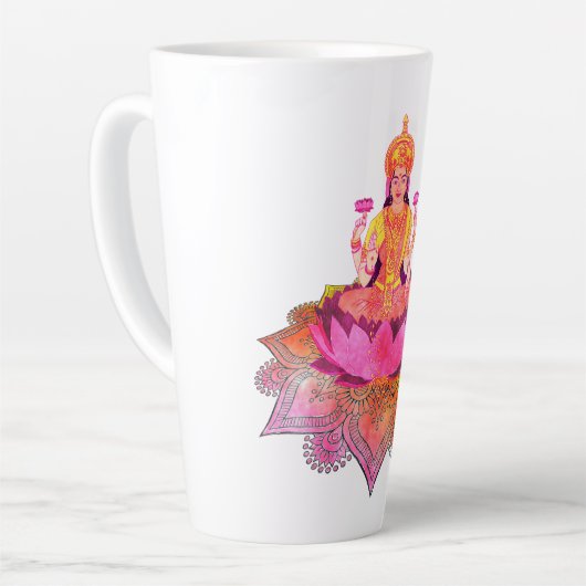 Tasse Latte Happy Diwali - Deepalavi Lakshmi Goddess 4 (Angle gauche)