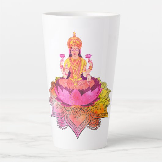 Tasse Latte Happy Diwali - Deepalavi Lakshmi Goddess 4 (Devant)