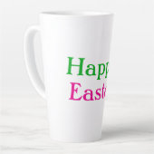Tasse Latte Happy easter boho vert rose enfants ajouter nom ti (Angle gauche)