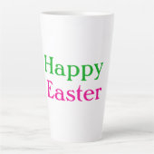 Tasse Latte Happy easter boho vert rose enfants ajouter nom ti (Devant)