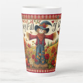 Tasse Latte Happy Fall Yall mignon Folk Art Scarecrow (Devant)
