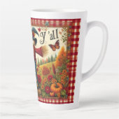 Tasse Latte Happy Fall Yall mignon Folk Art Scarecrow (Droite)